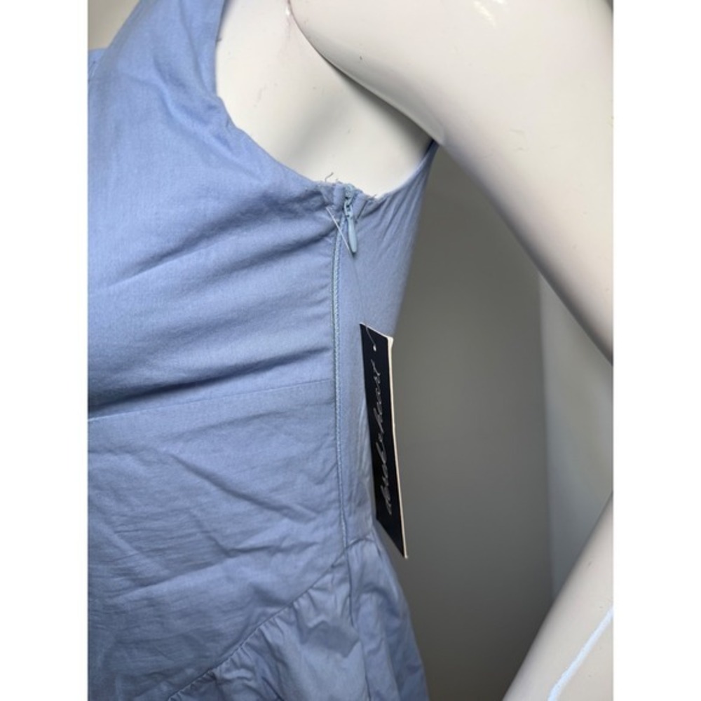 Derek Heart Women's Blue Cotton Maxi Dress Bow Front Smocked Back Sleeveless M - Picture 7 of 10